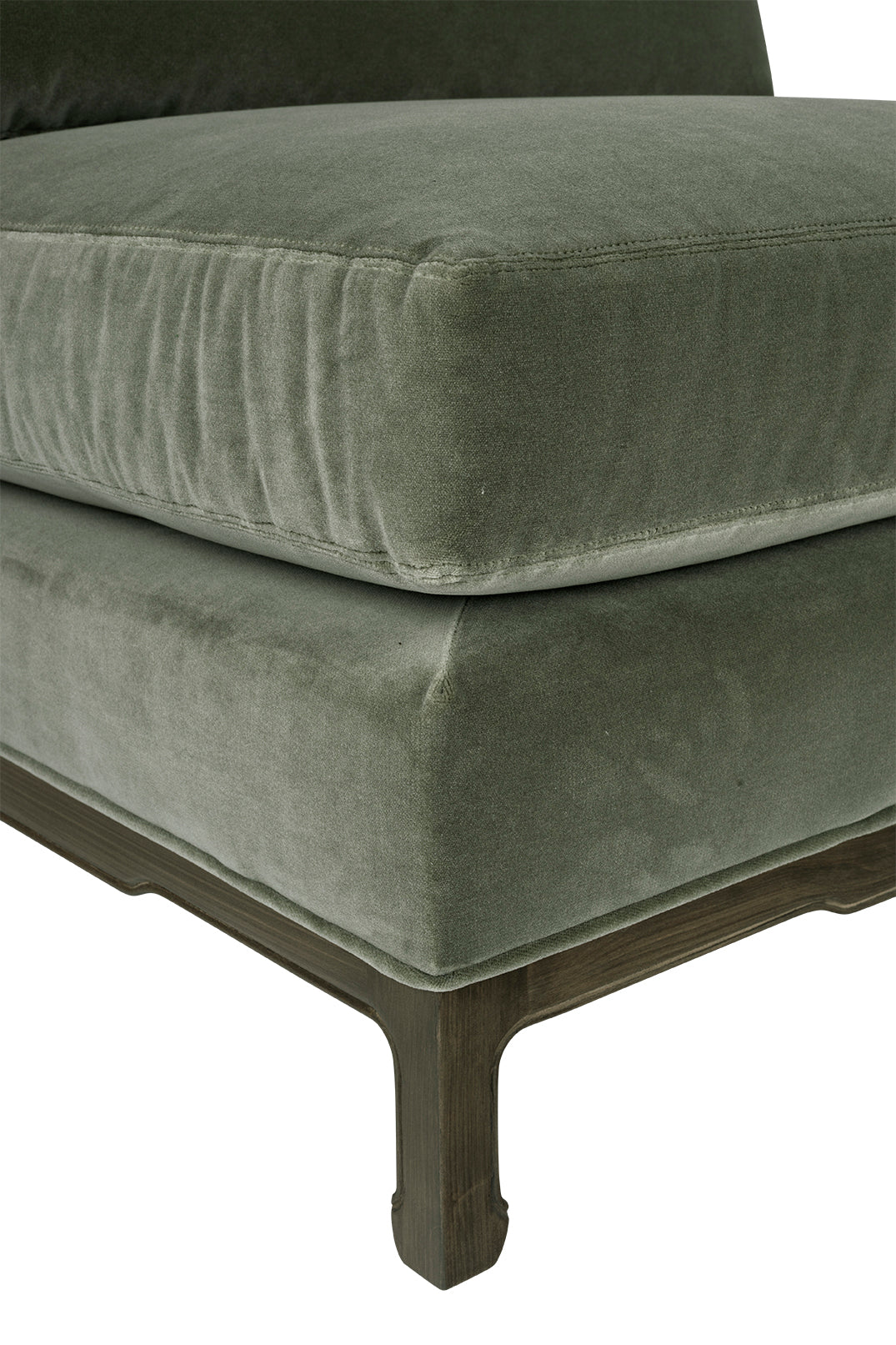 Transitional Mohair Armless Chair
