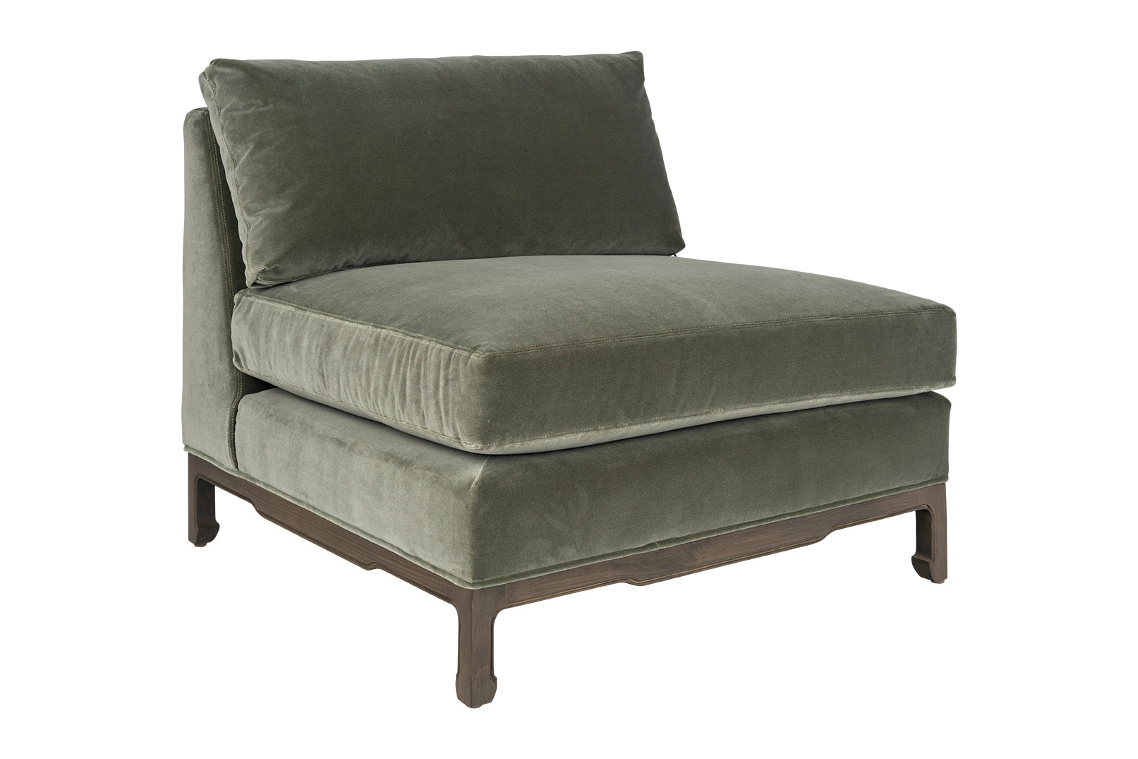 Transitional Mohair Armless Chair
