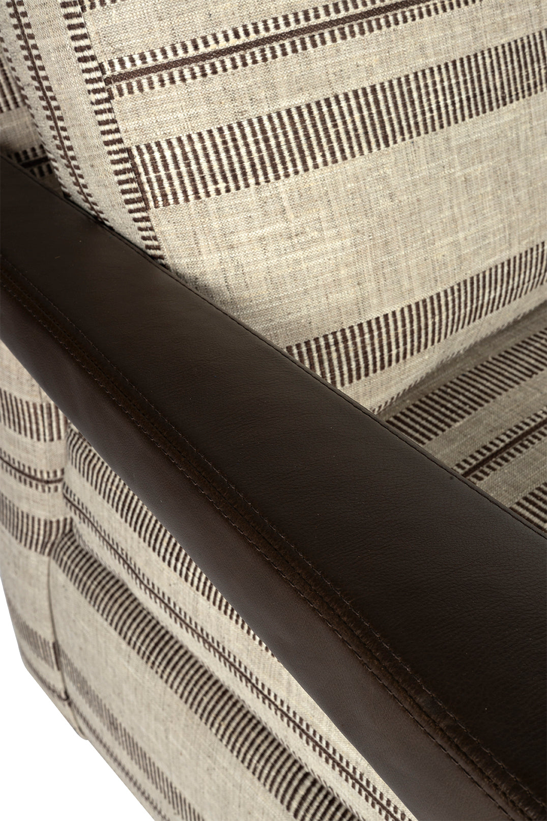 Modern Leather and Fabric Swivel Chair