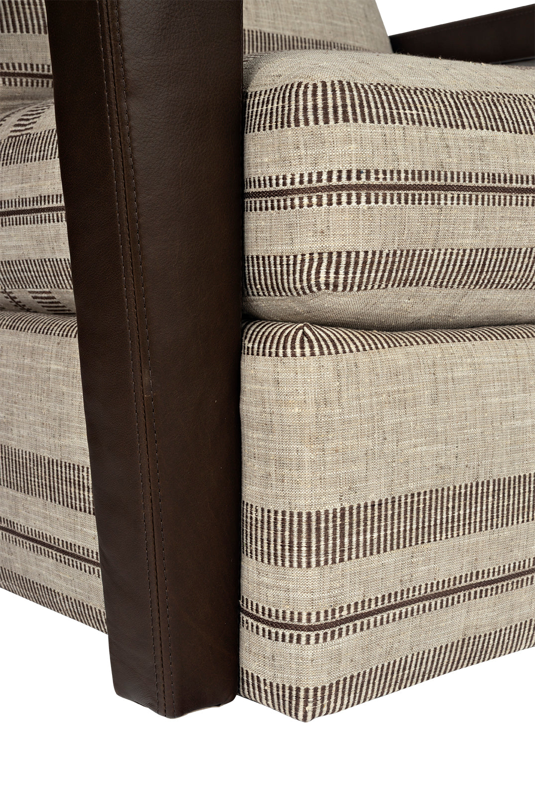 Modern Leather and Fabric Swivel Chair