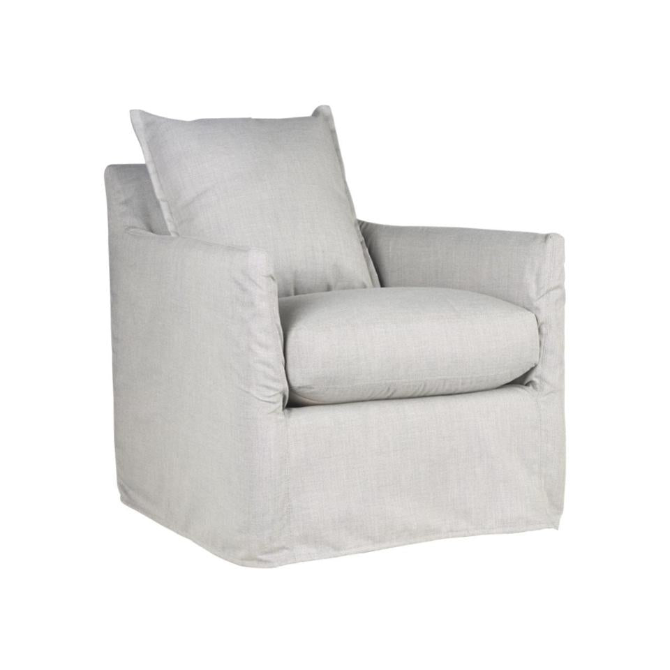 Outdoor Slipcovered Swivel Chair