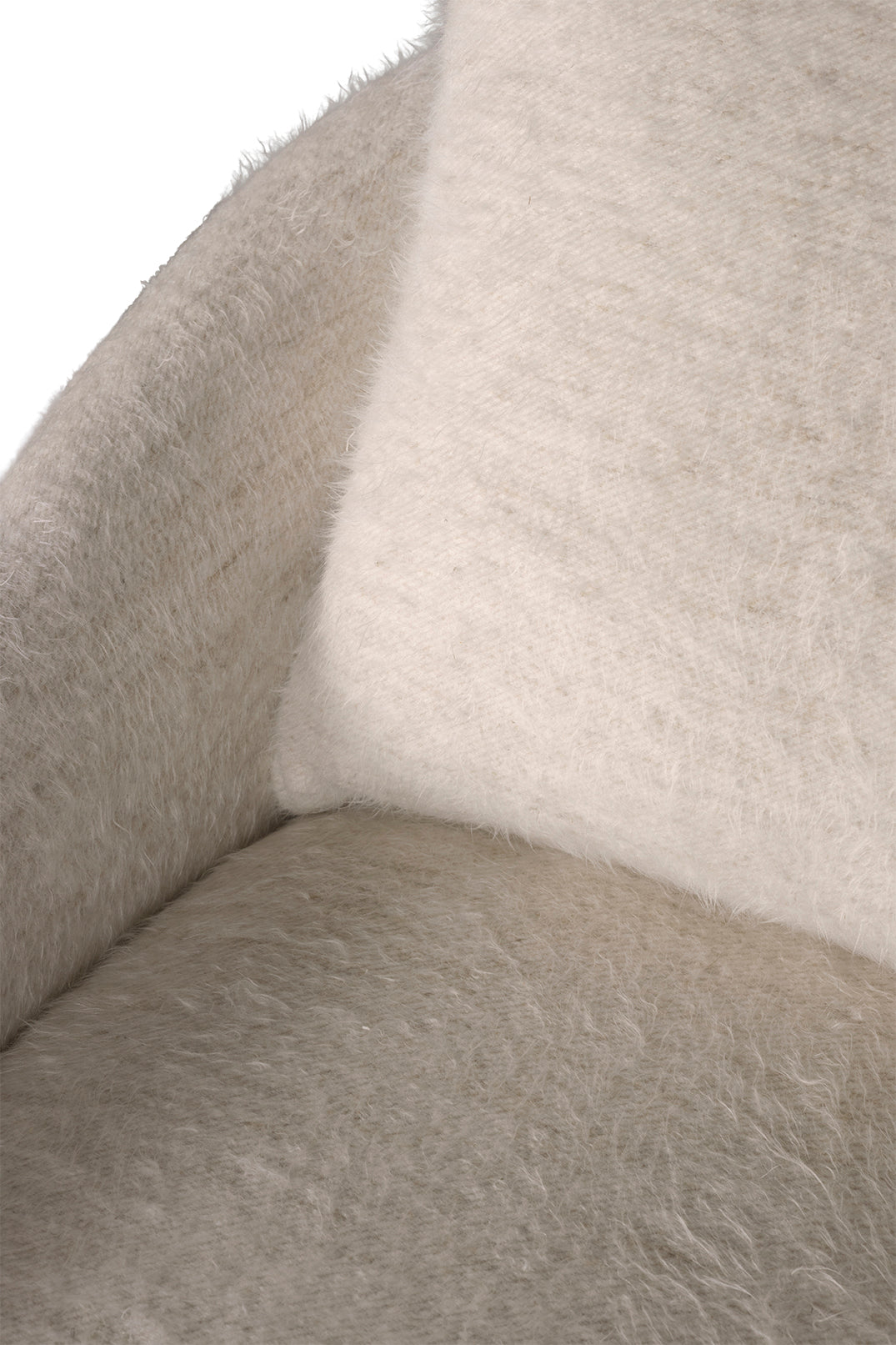 Fuzzy White Transitional Swivel Chair
