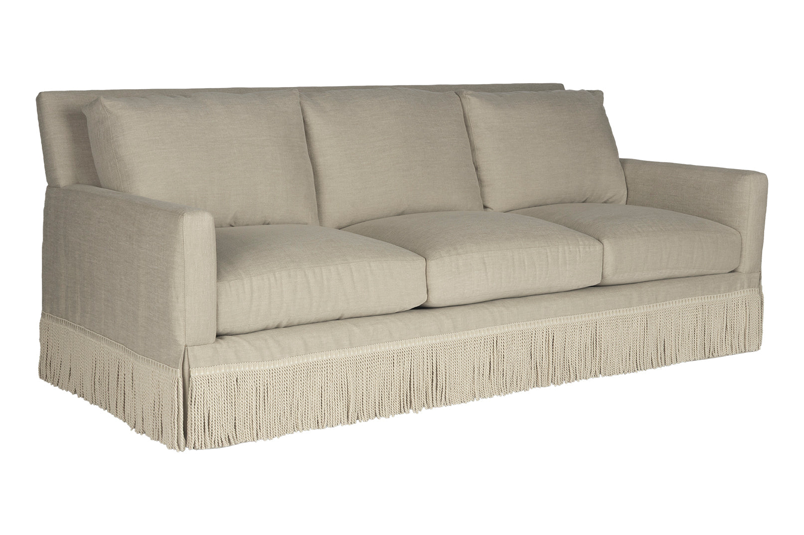 Transitional Bullion Fringe Sofa