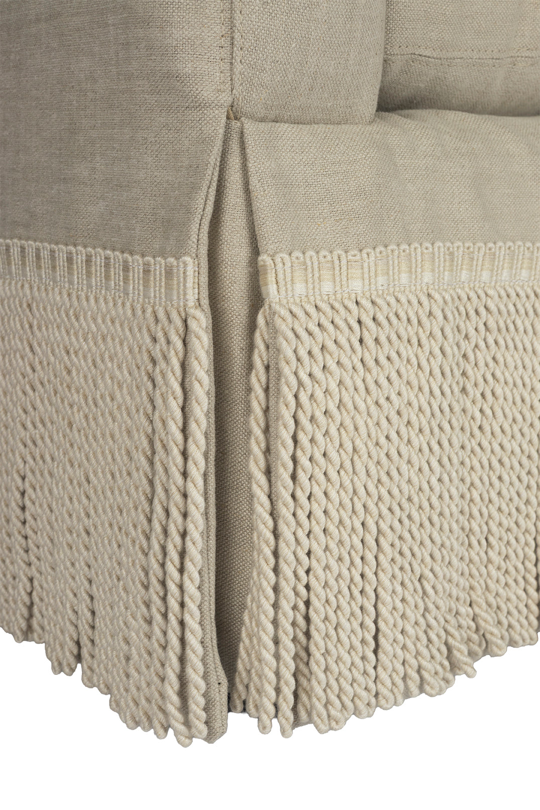 Transitional Bullion Fringe Sofa