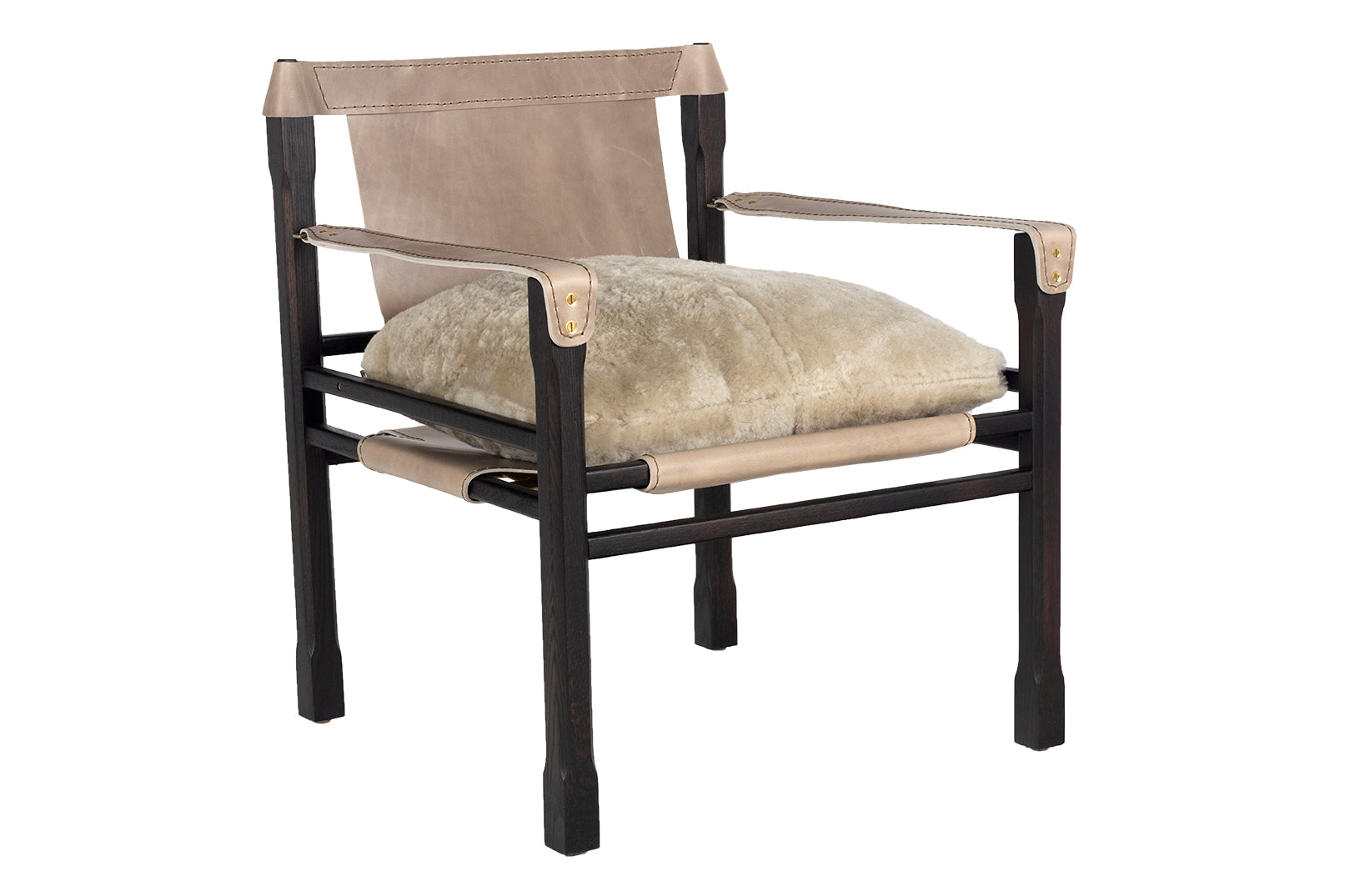 Mid Century Modern Leather Sling Chair