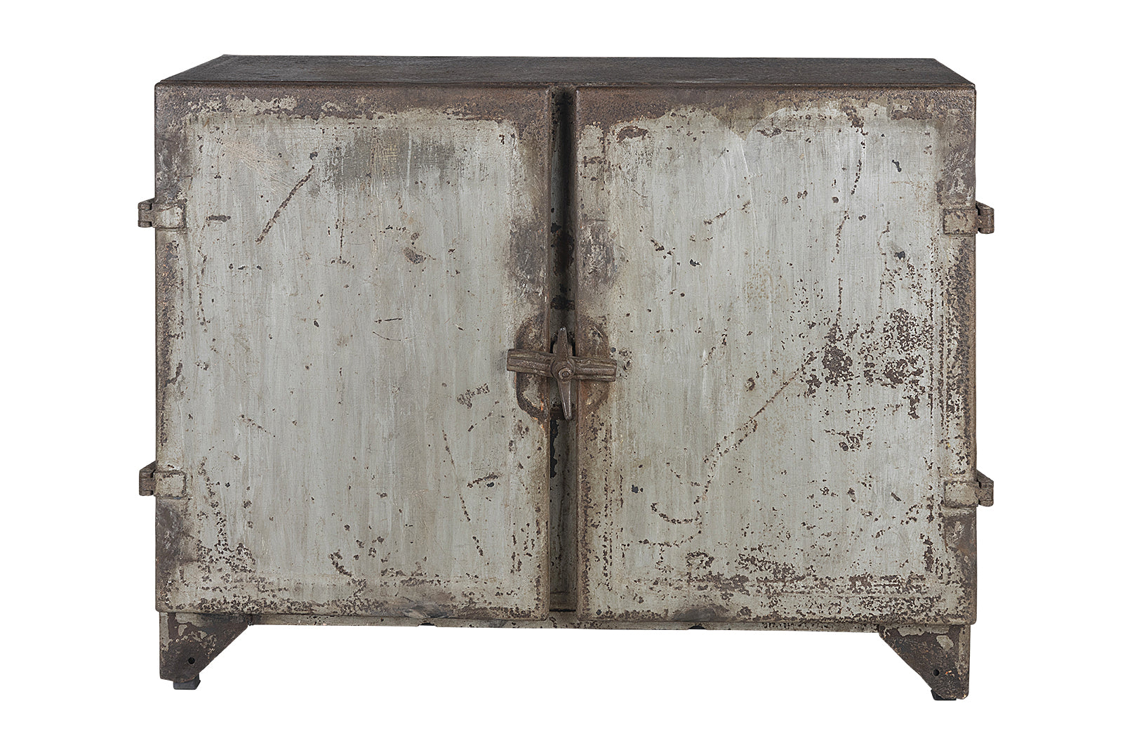 Vintage British Colonial Metal Document Cabinet