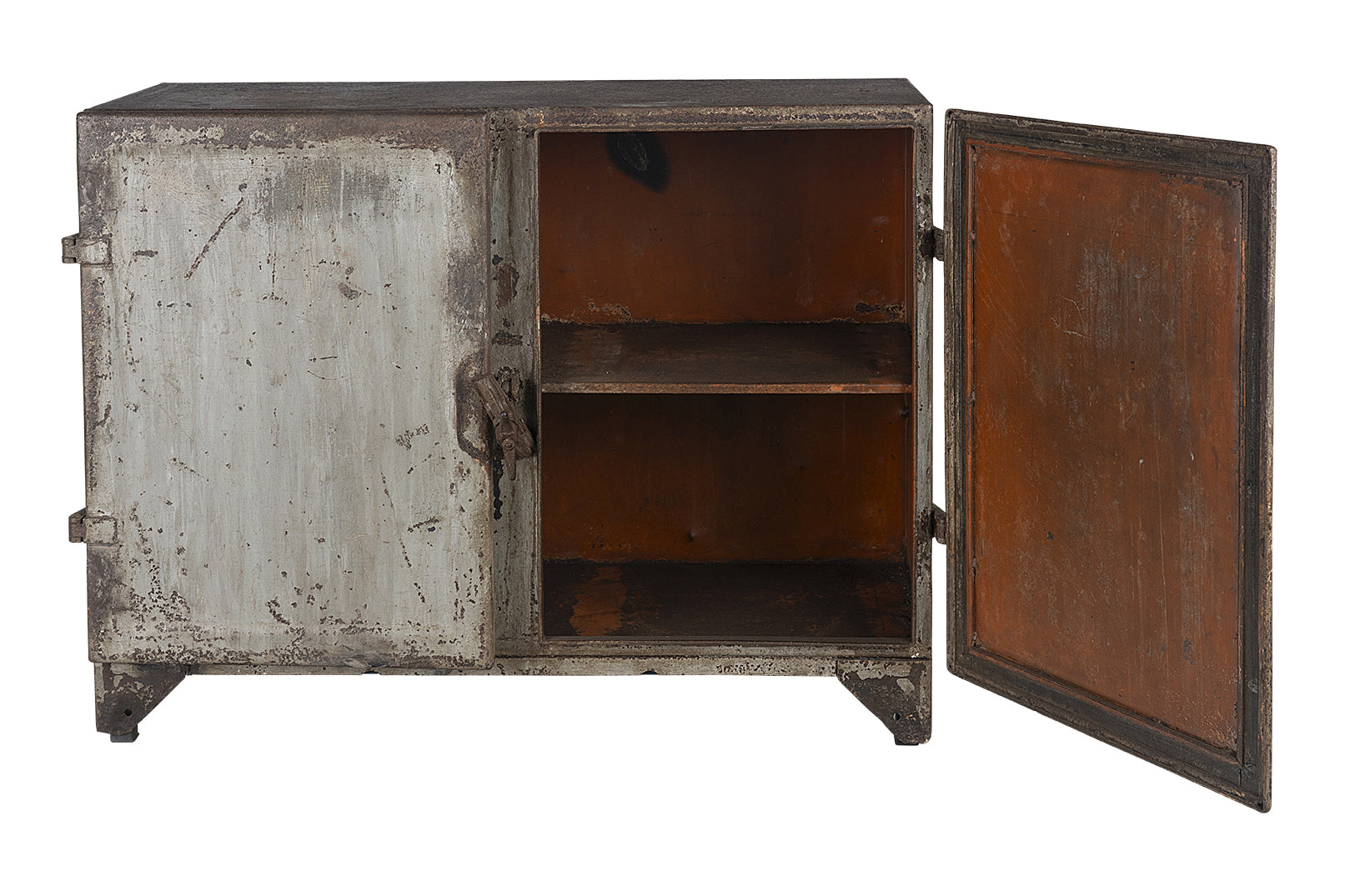 Vintage British Colonial Metal Document Cabinet