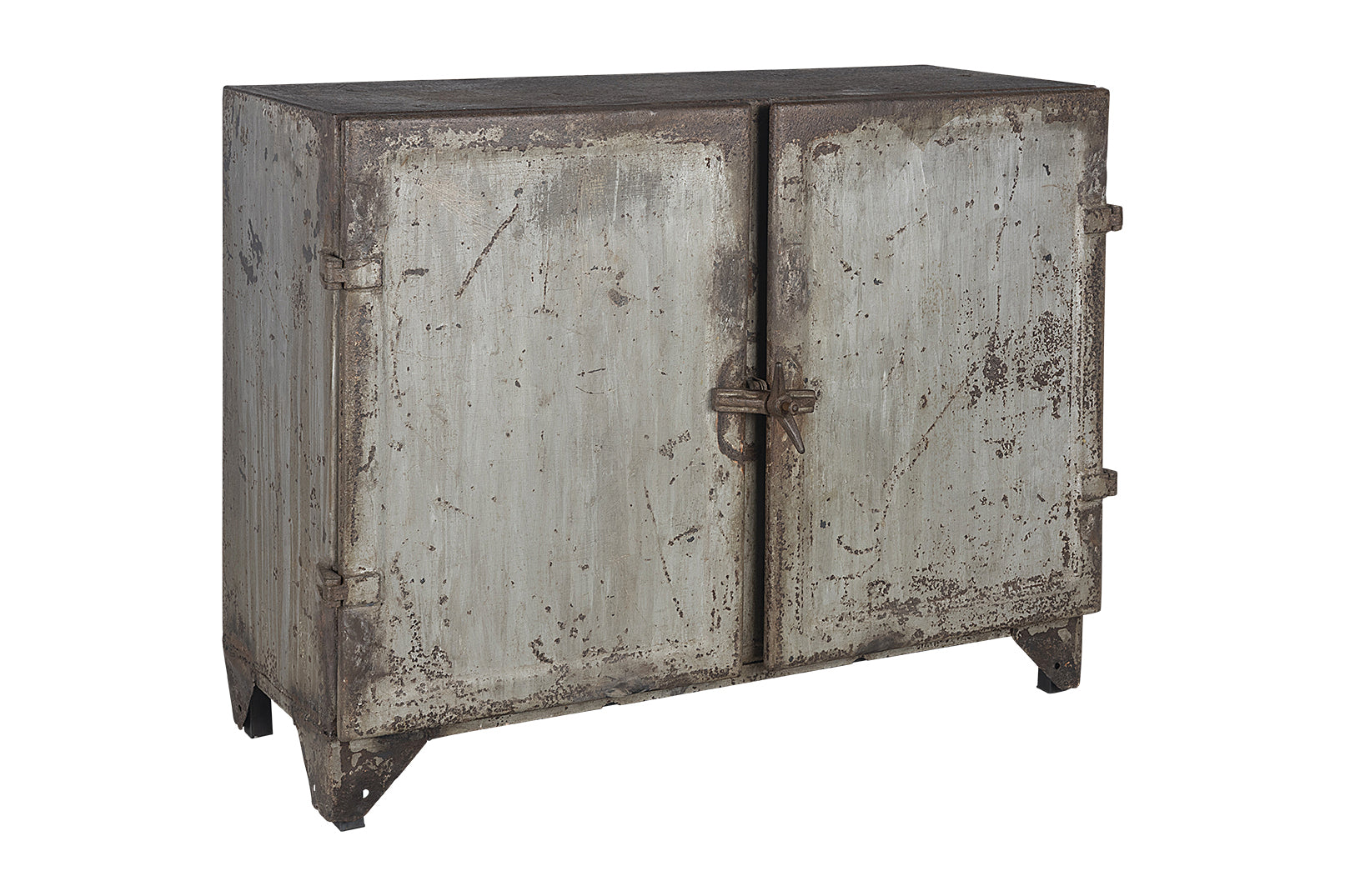 Vintage British Colonial Metal Document Cabinet