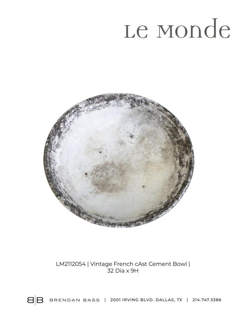 Vintage French Cast Cement Bowl