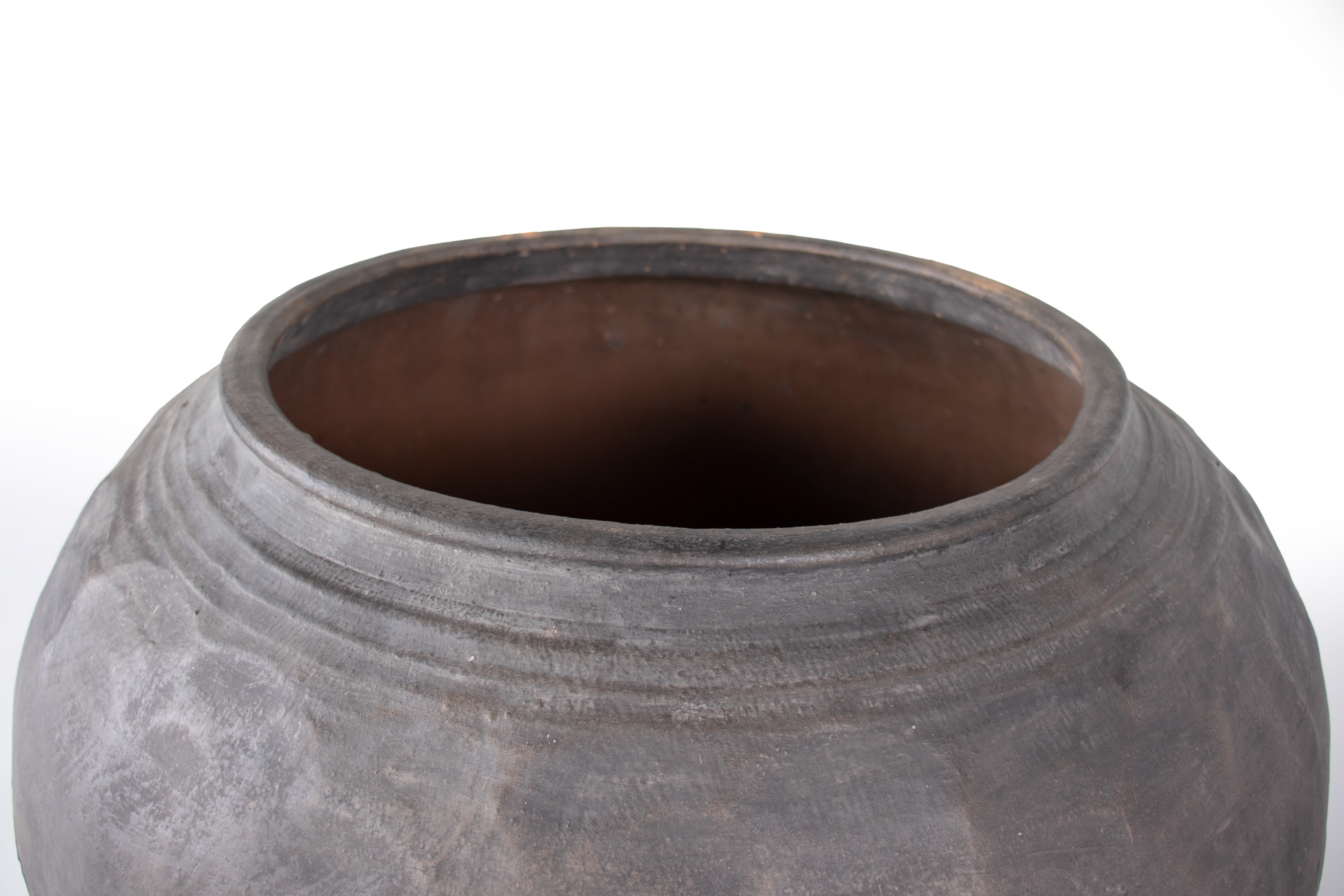 Terra Cotta Storage Jar with Scored Detail
