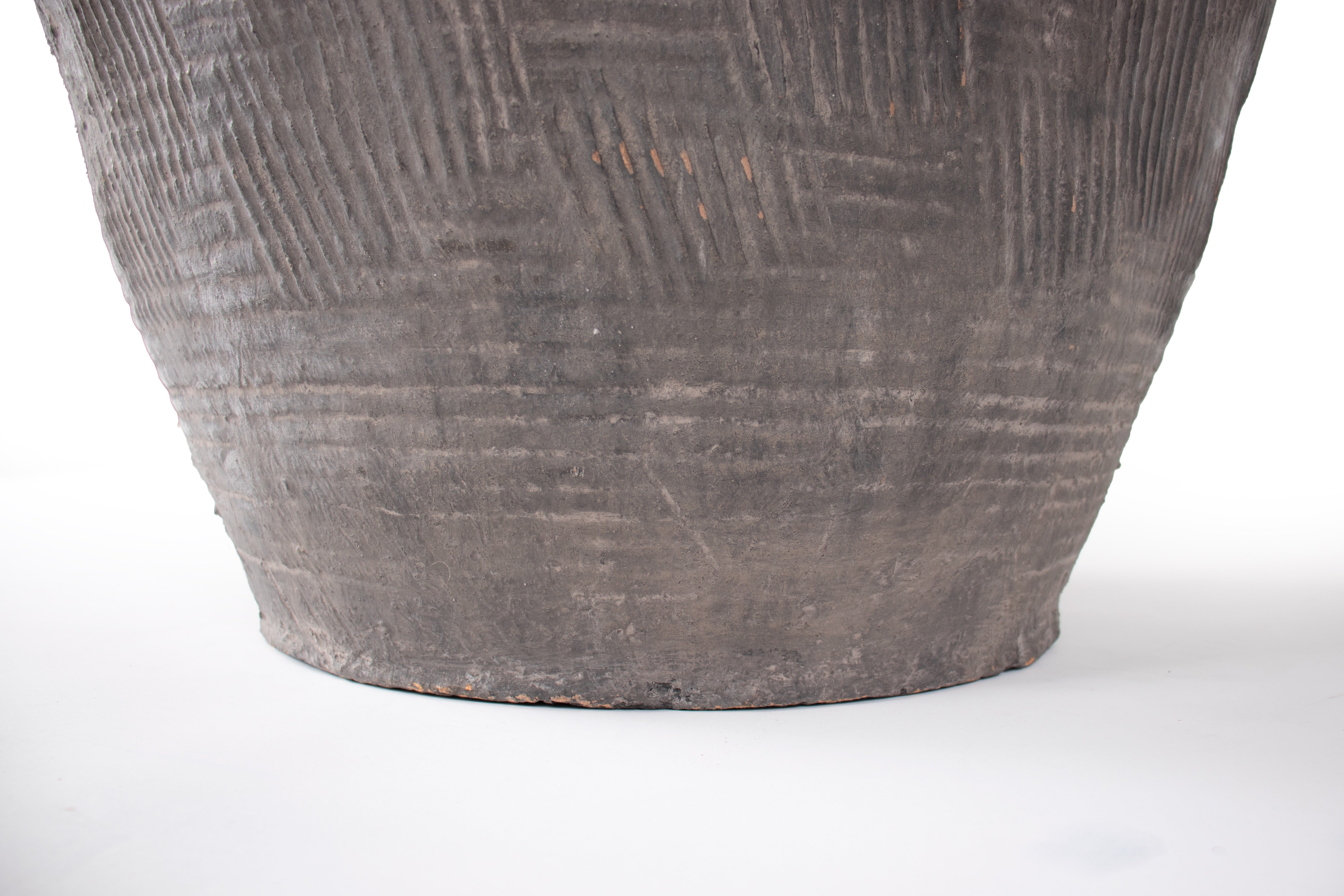 Terra Cotta Storage Jar with Scored Detail