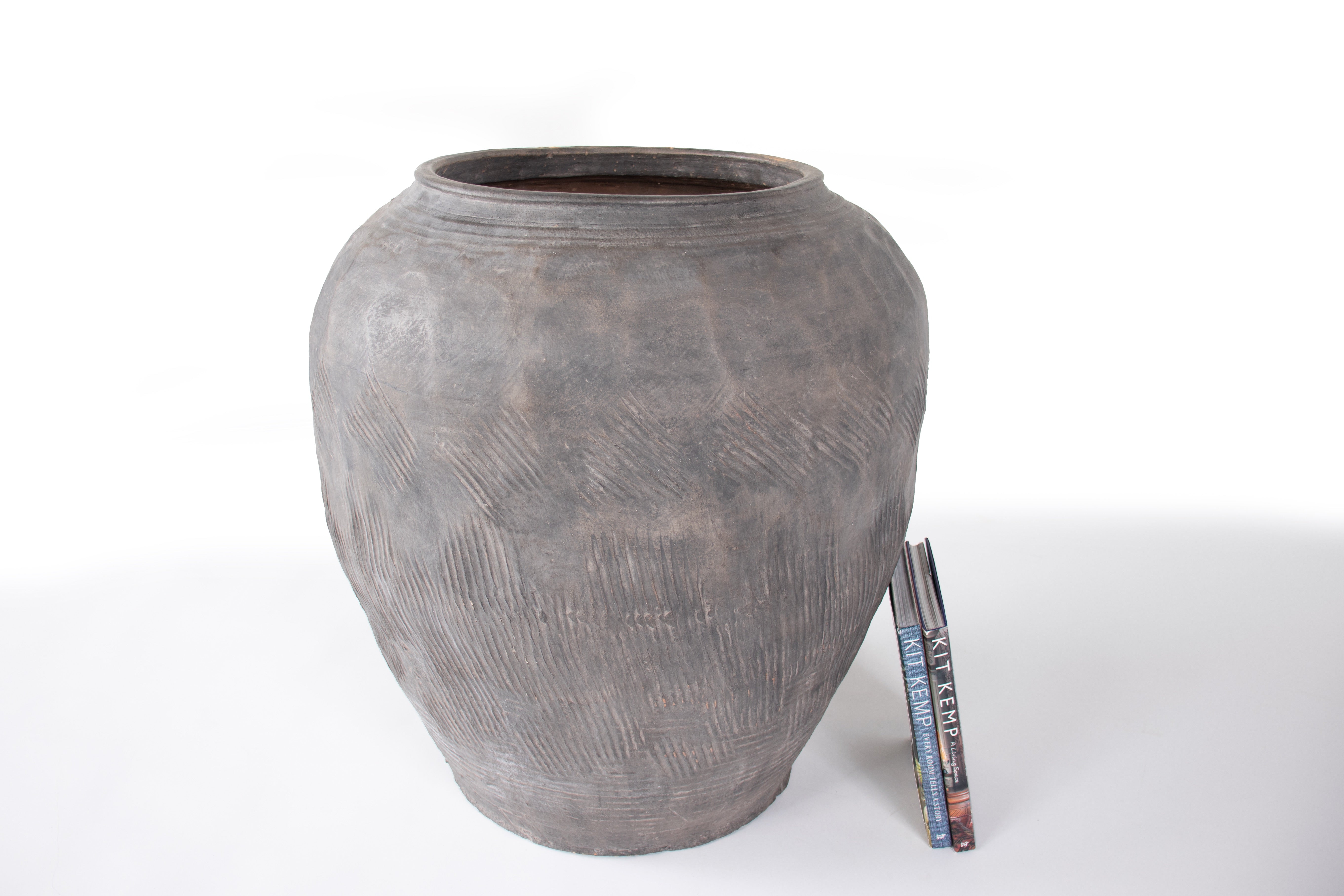 Terra Cotta Storage Jar with Scored Detail