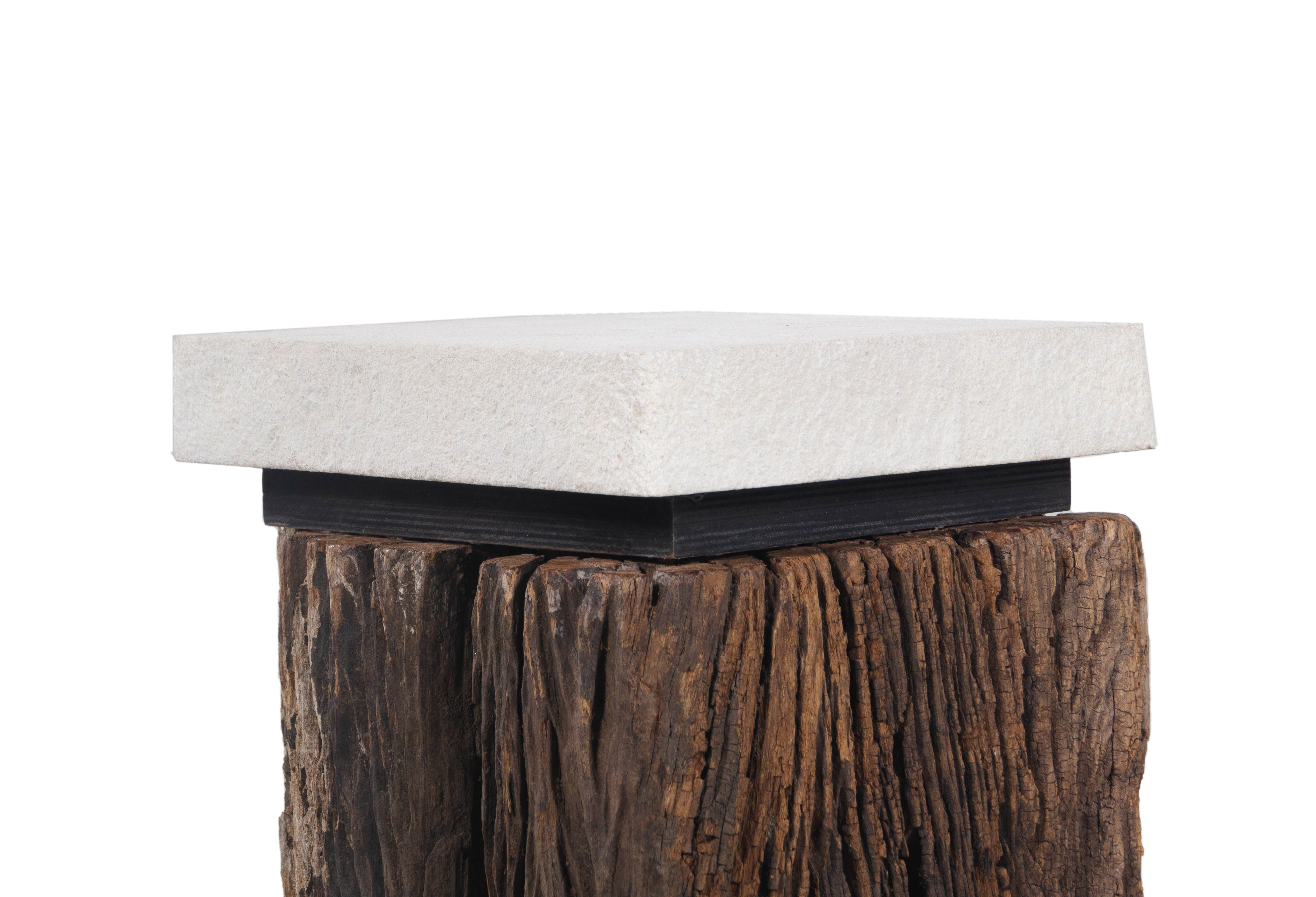 Dutch Side Table with Limestone Top