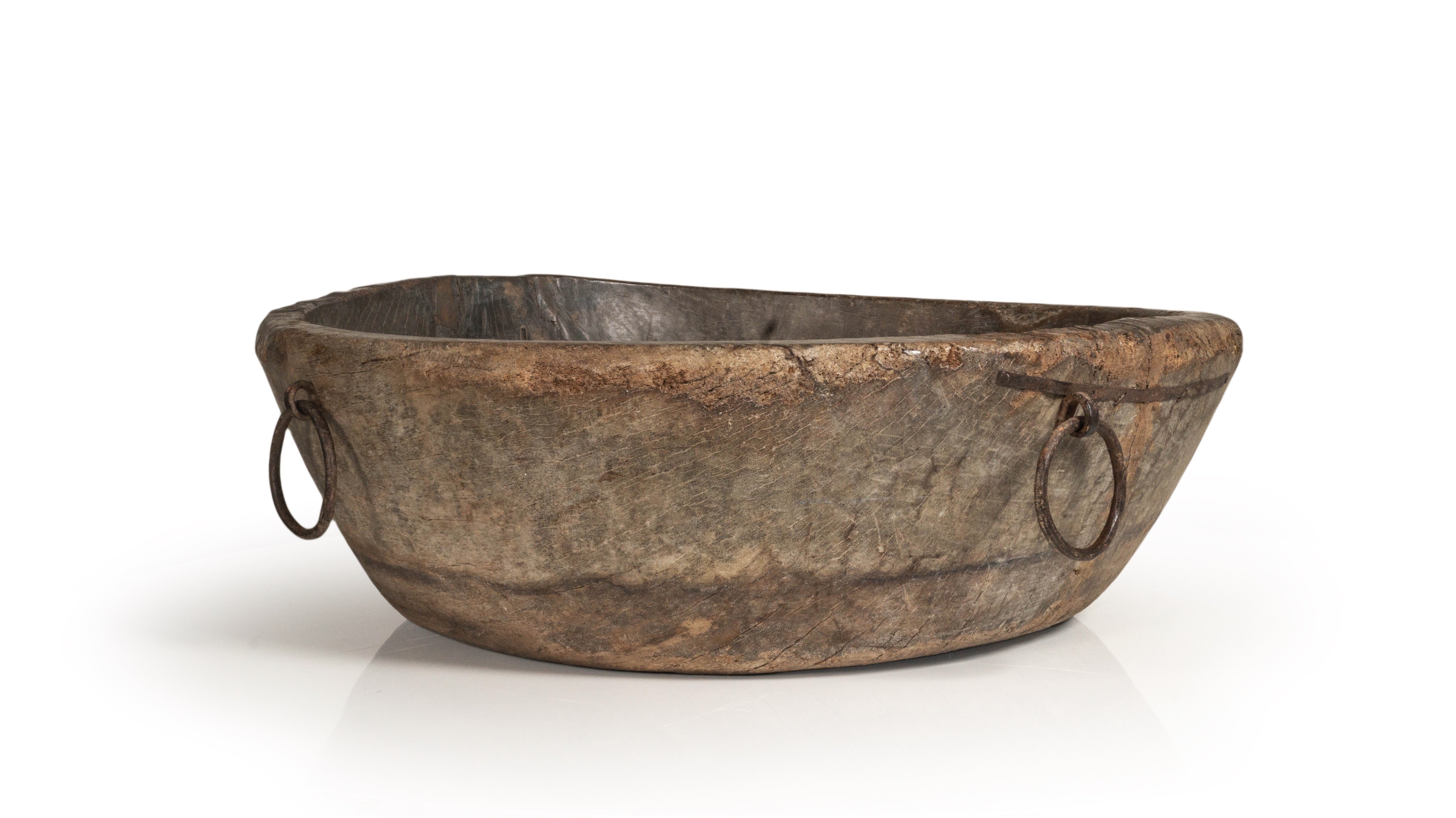 Hand Carved Elm Serving Bowl