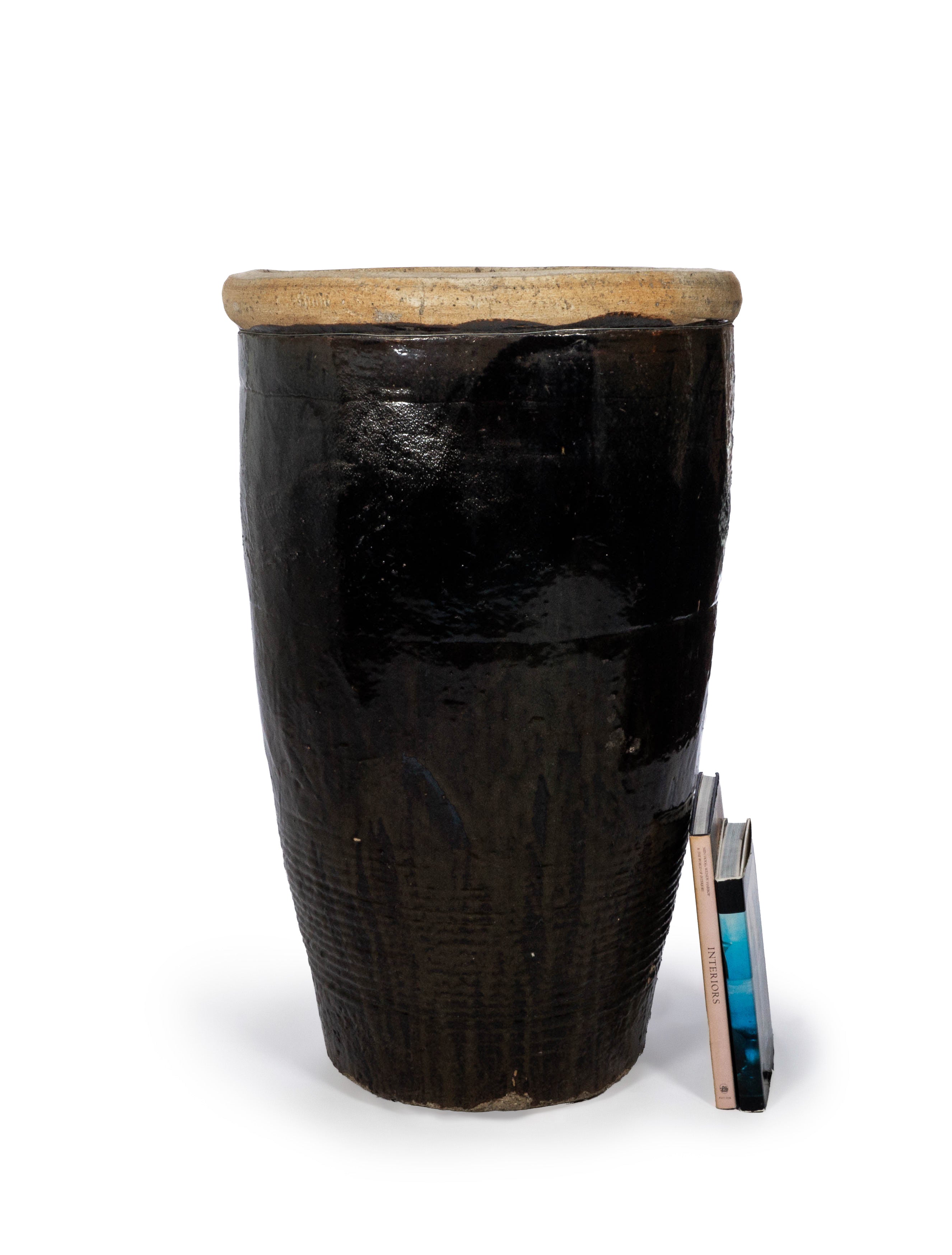 Tall Glazed Storage Jar