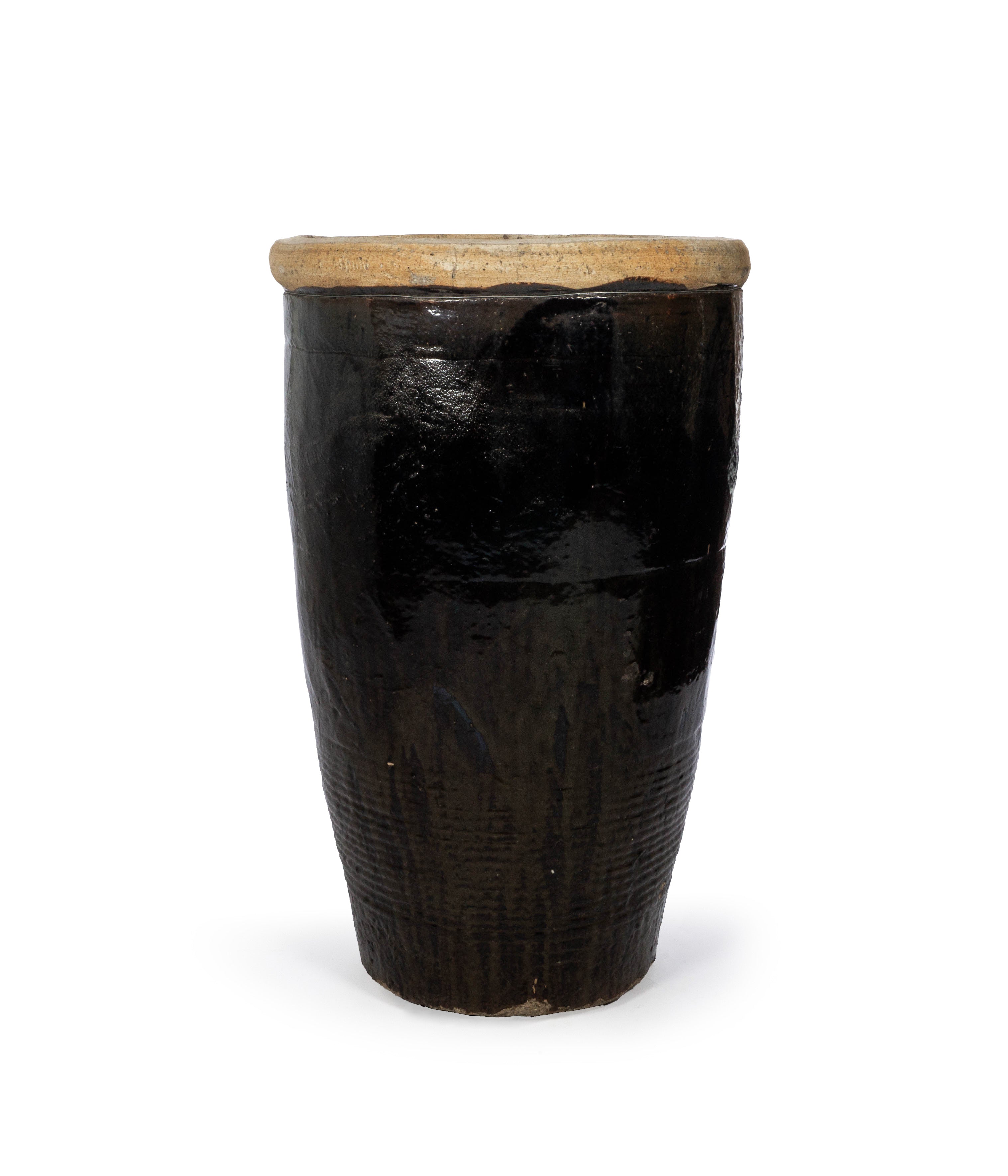 Tall Glazed Storage Jar