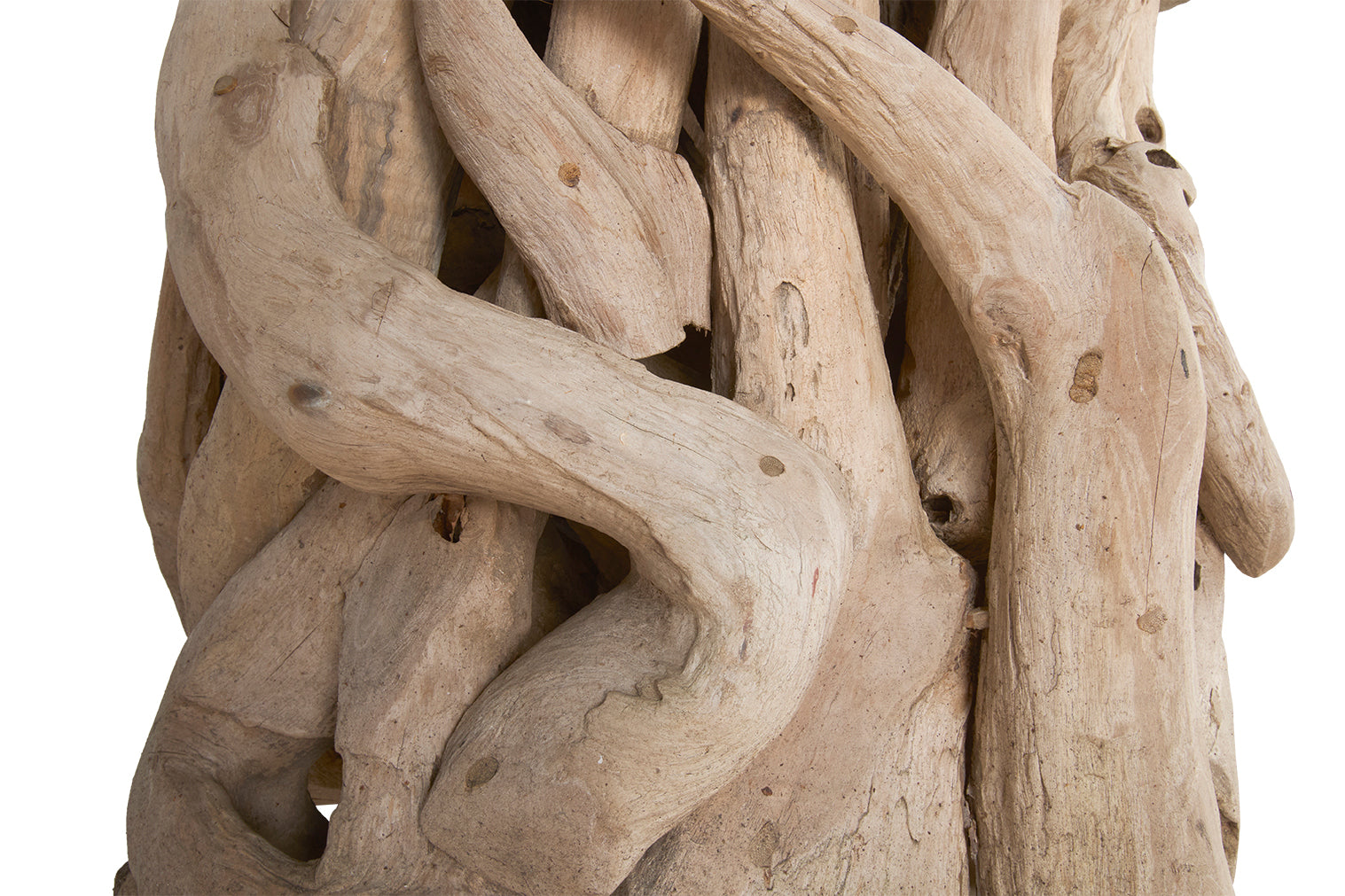 Teak Driftwood Table with Heavily Weathered Chalkstone Top