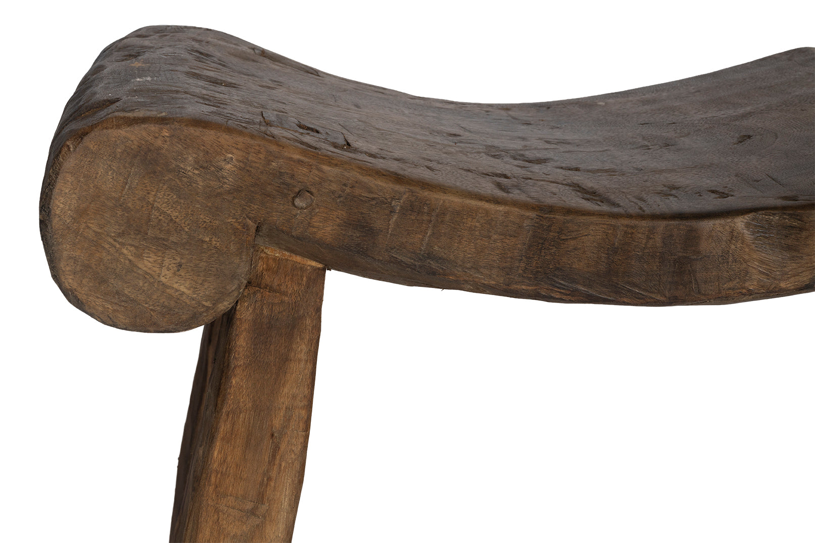 Four Seat Scalloped Weathered Elm Bench