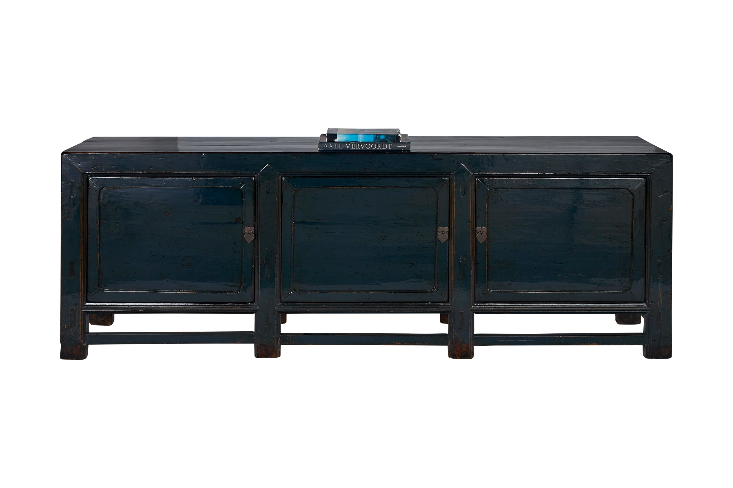 Blue Lacquer Server in Original Paint Patina