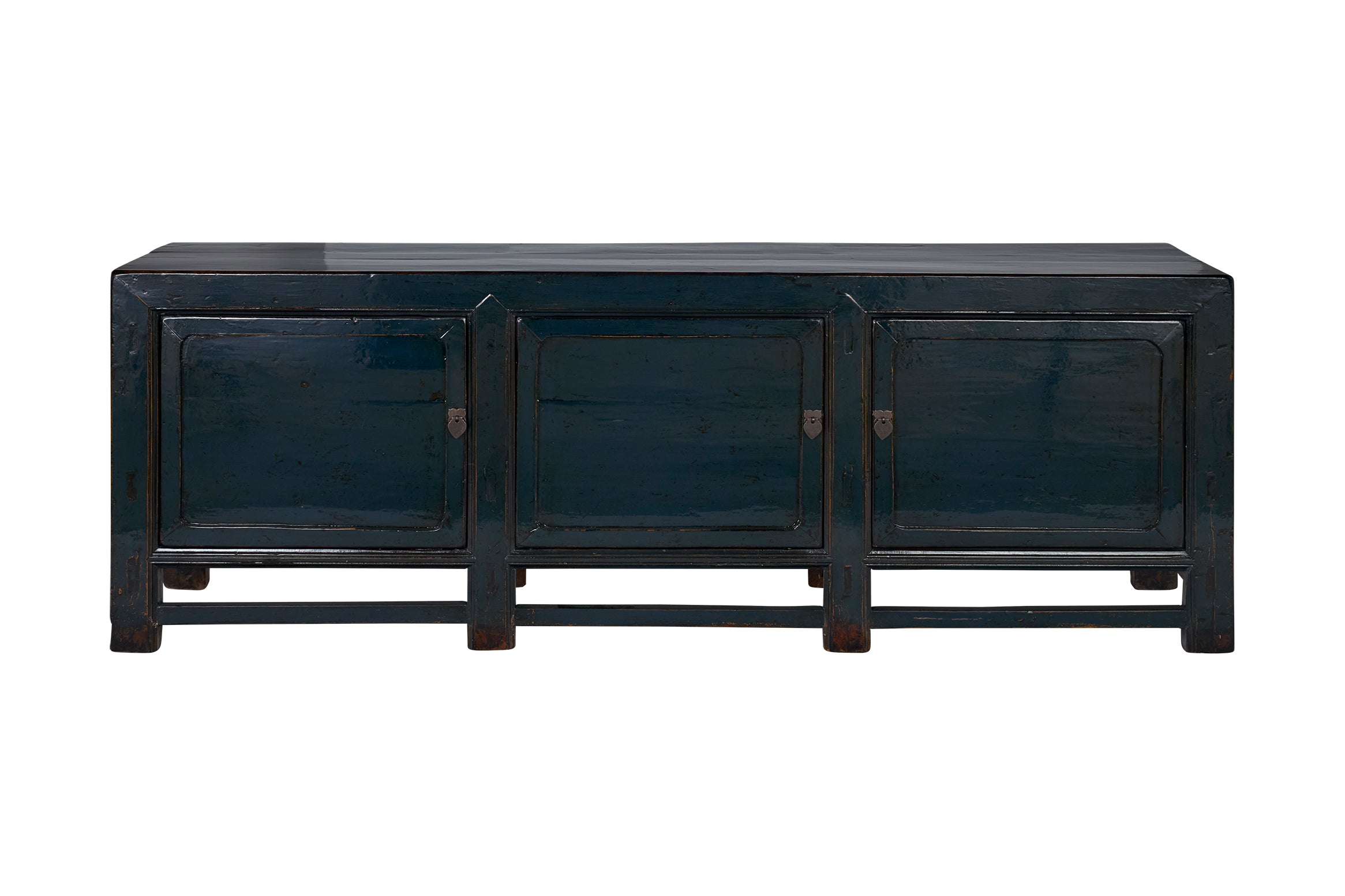 Blue Lacquer Server in Original Paint Patina