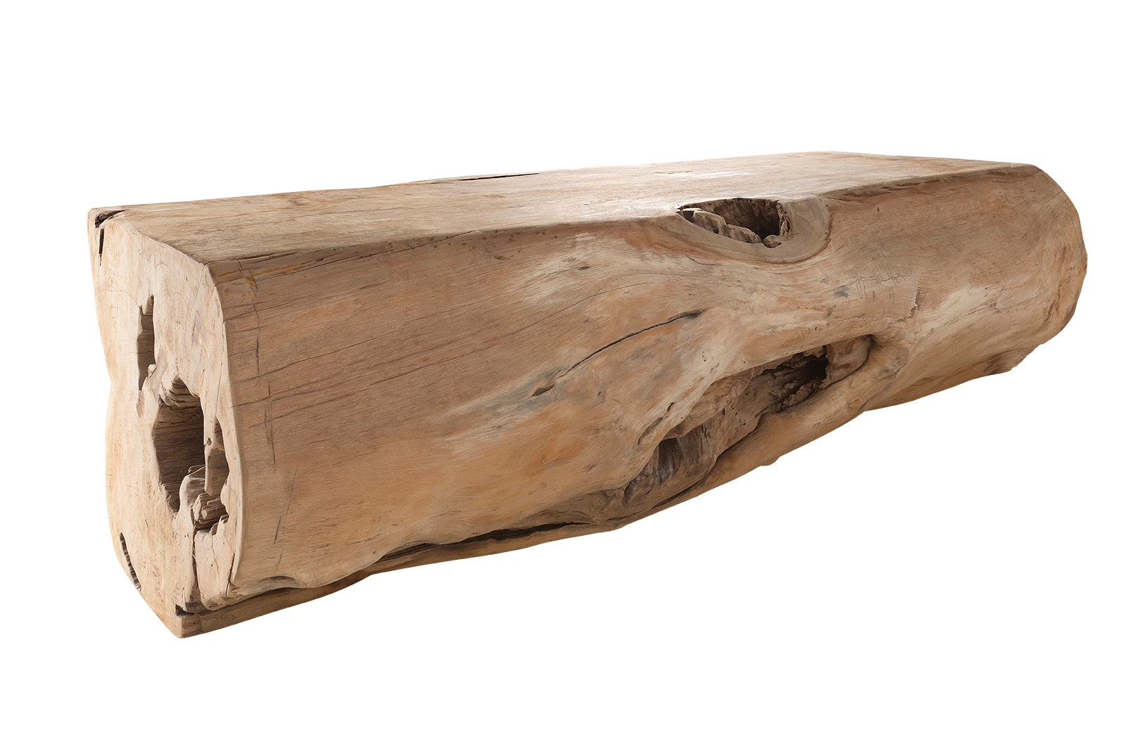 Organic Form Lychee Wood Trunk Bench