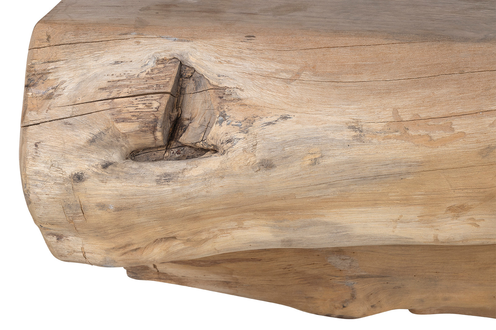 Organic Form Lychee Wood Trunk Bench