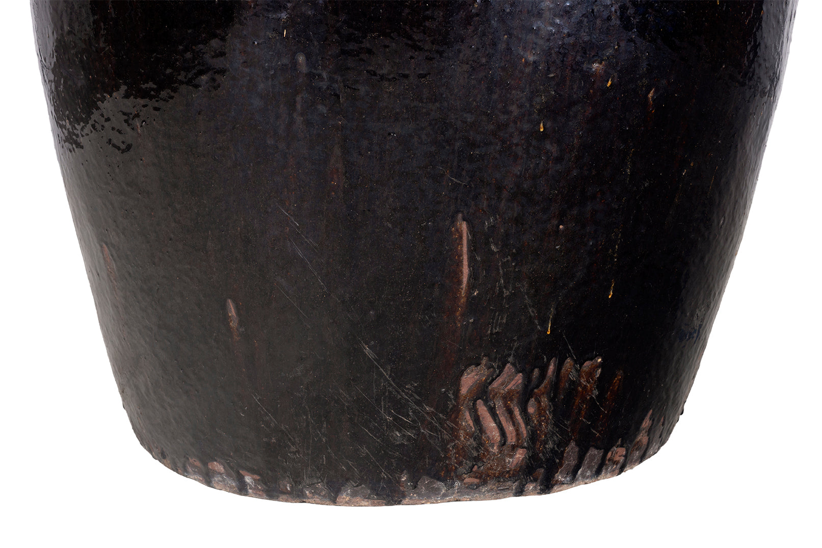 Monumental Glazed Brown Storage Jar