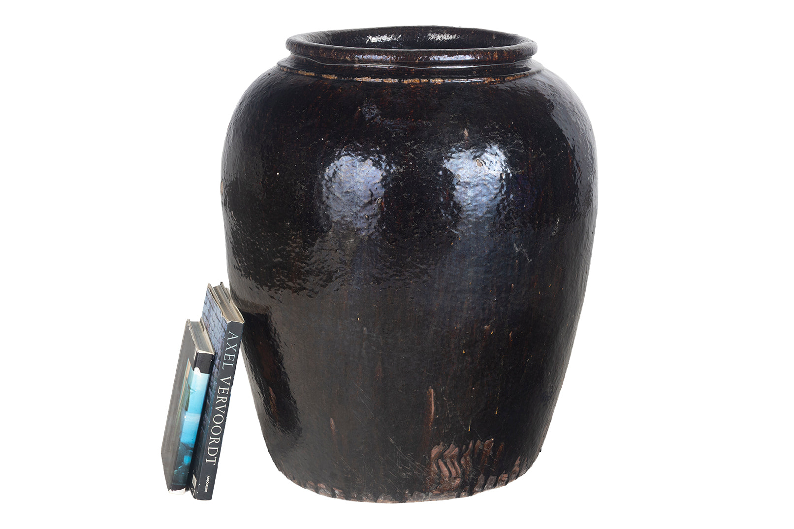 Monumental Glazed Brown Storage Jar