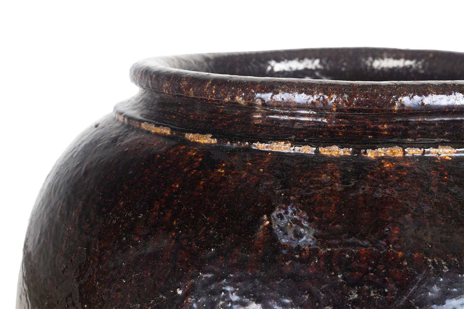Monumental Glazed Brown Storage Jar