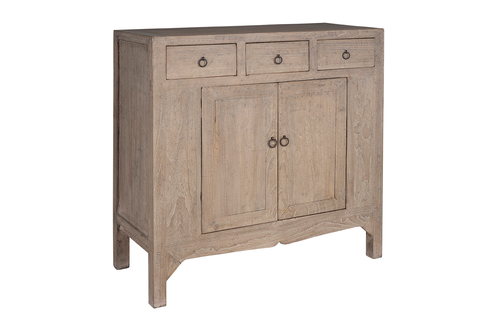 Three Drawer Two Door Server in Bleached Elm