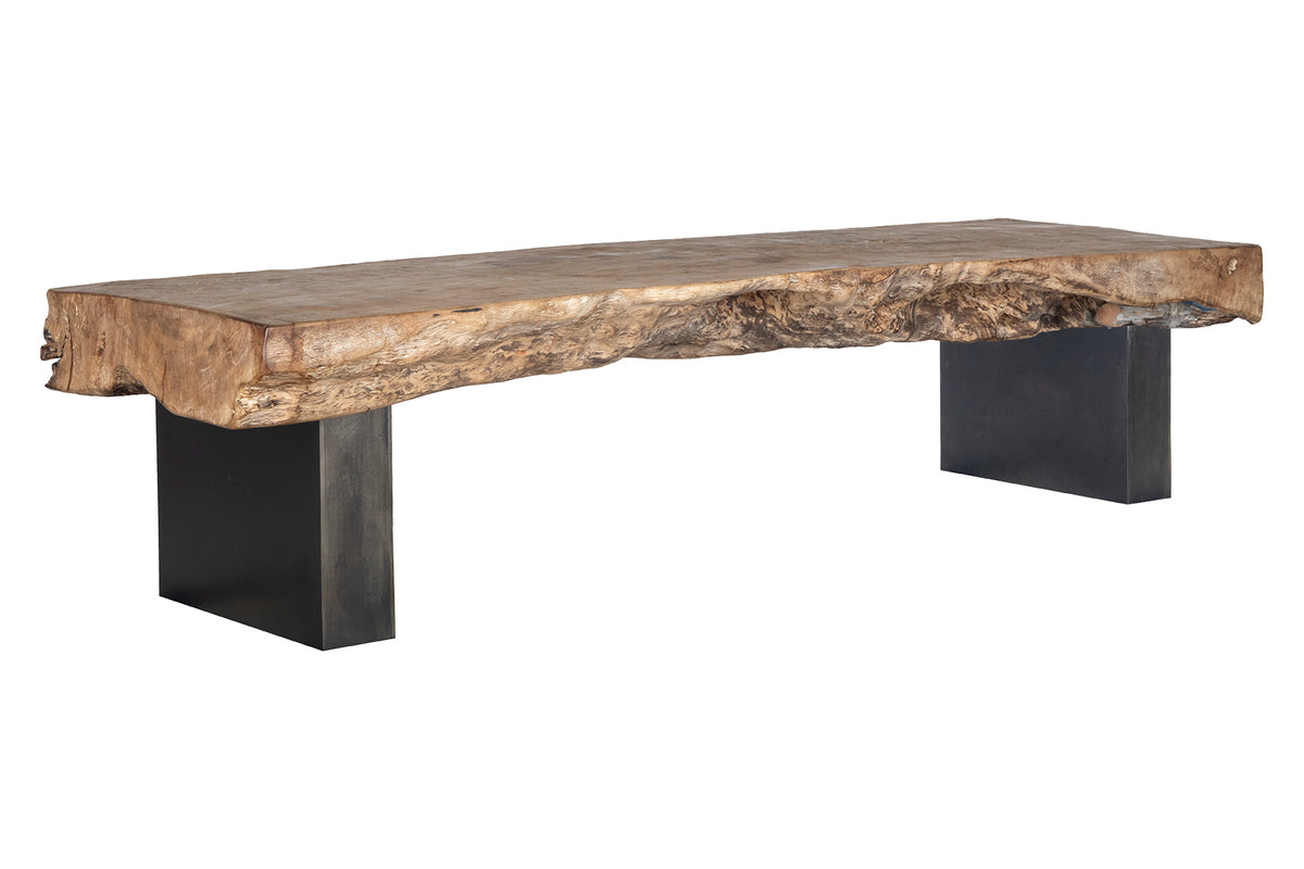 Organic Form Coffee Table in Bleached Lychee Wood