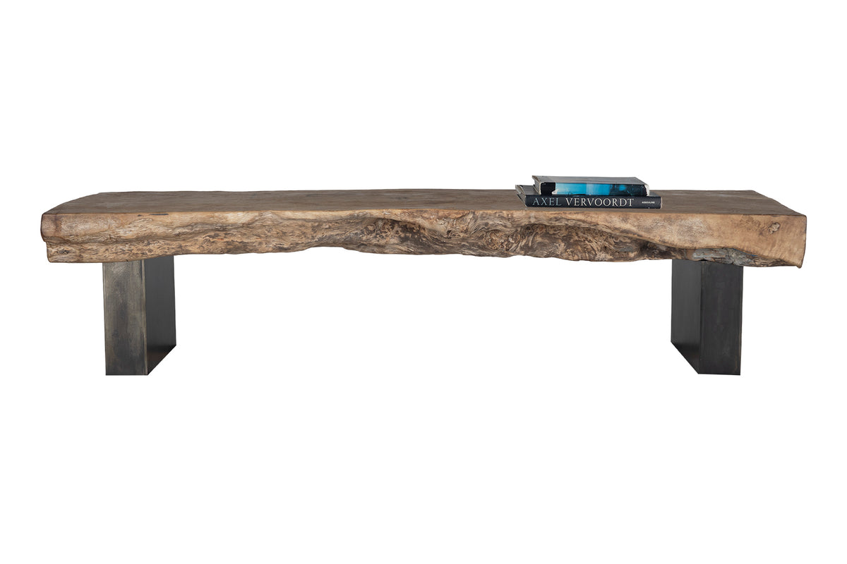Organic Form Coffee Table in Bleached Lychee Wood