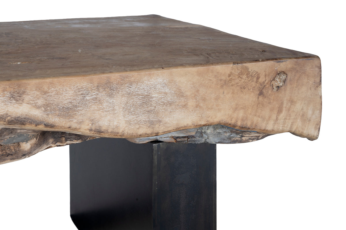 Organic Form Coffee Table in Bleached Lychee Wood
