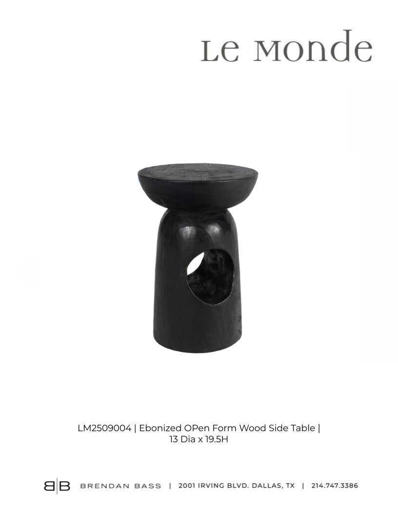 Ebonized Open Form Wood Side Table