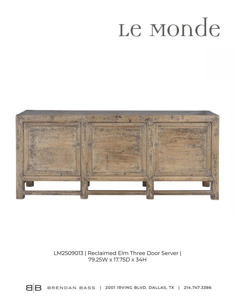Three Door Server in Reclaimed Elm