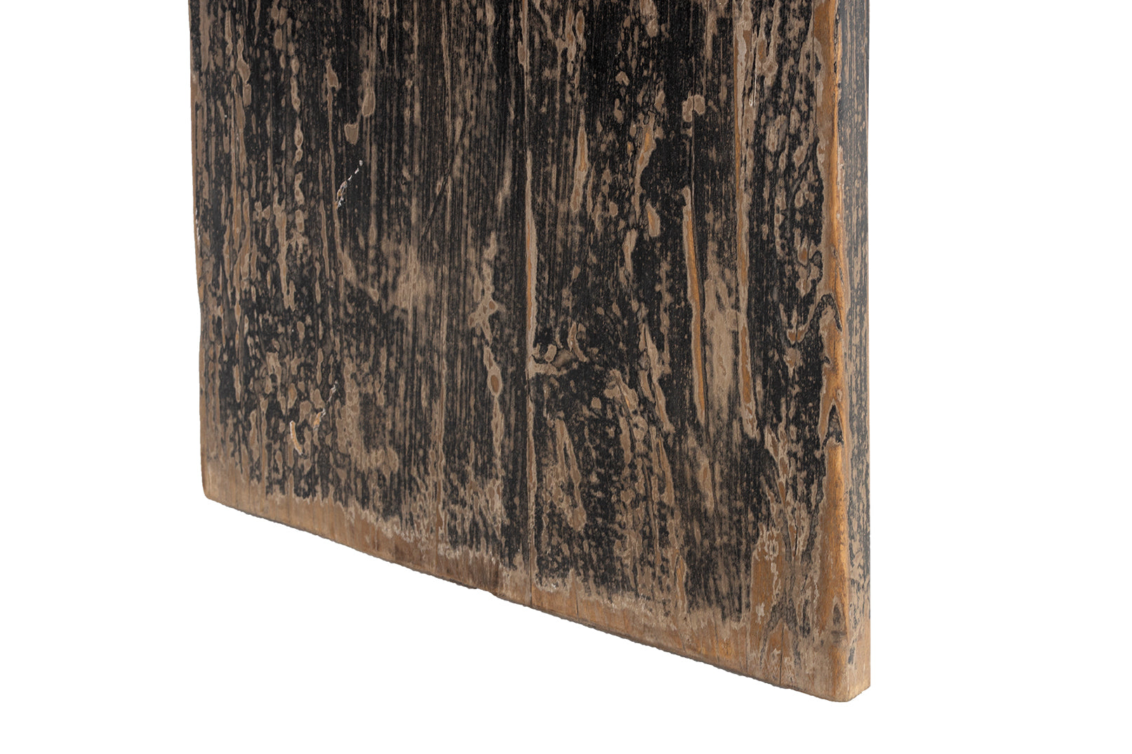 Modern Waterfall Console in Original Black Paint Patina