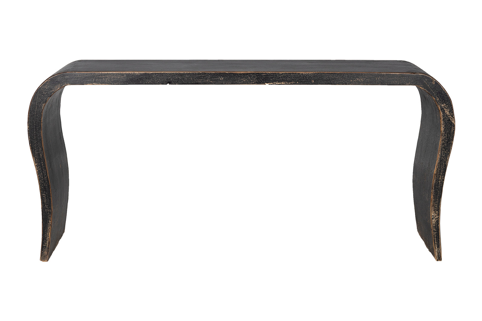 Ebonized Elm Curved Console Table