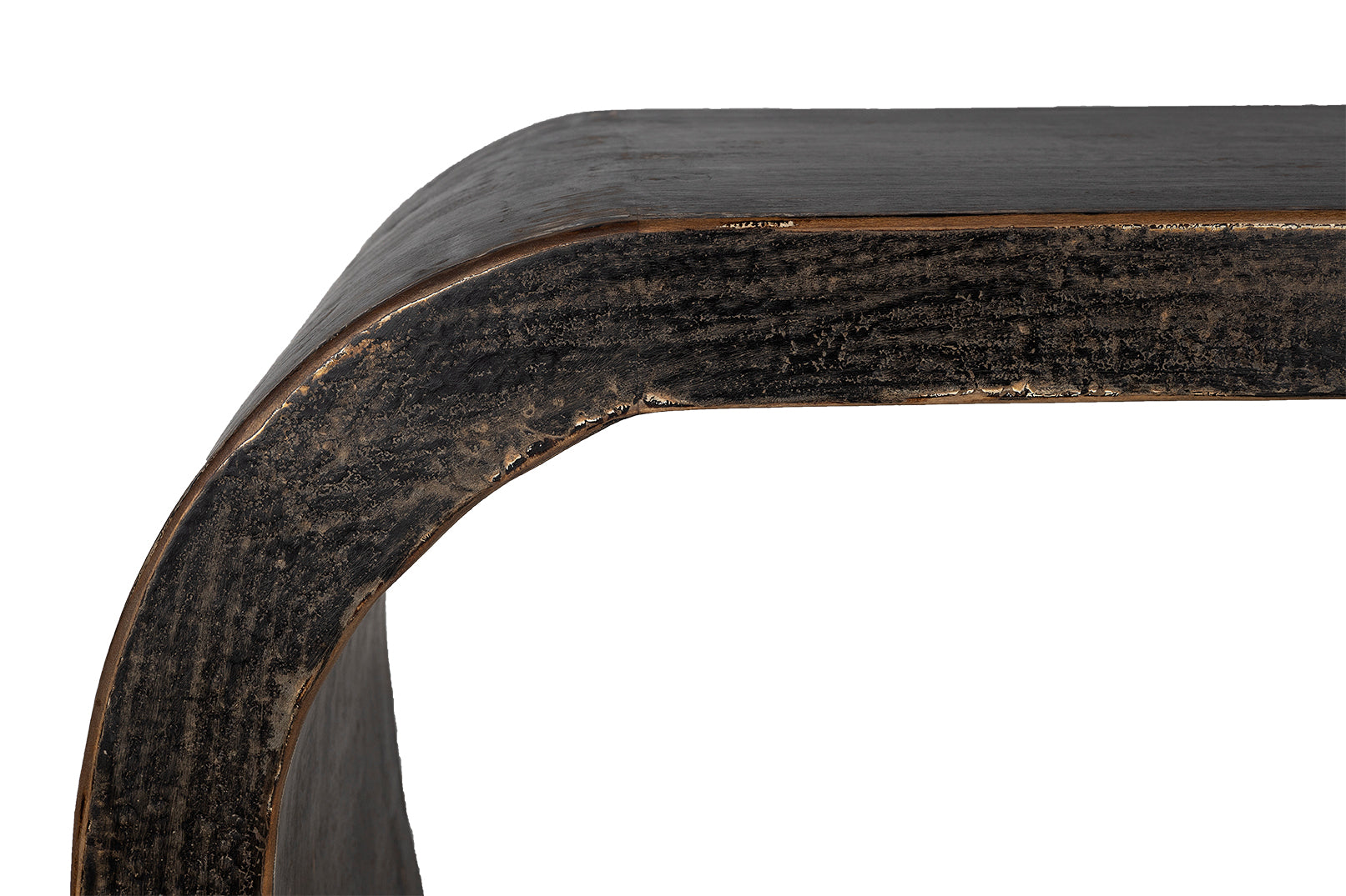 Ebonized Elm Curved Console Table