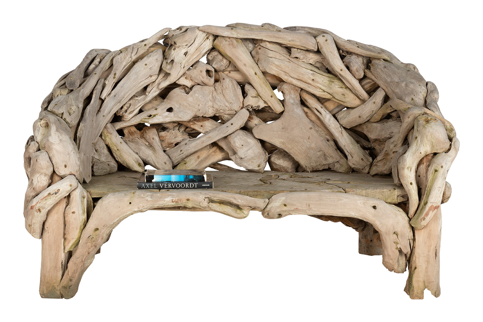 Monumental Teak Driftwood Bench