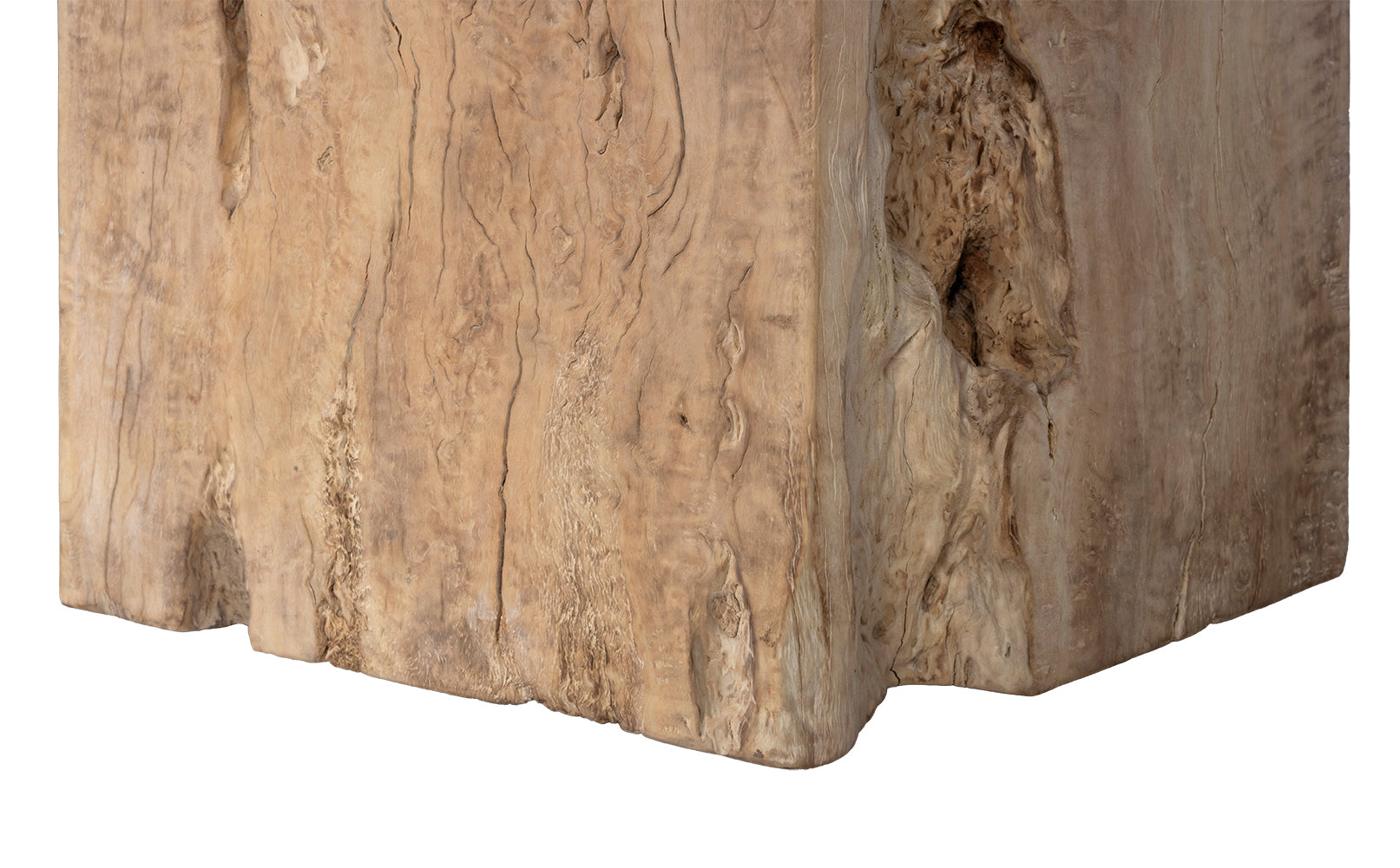 Organic Lychee Wood Block Side Table