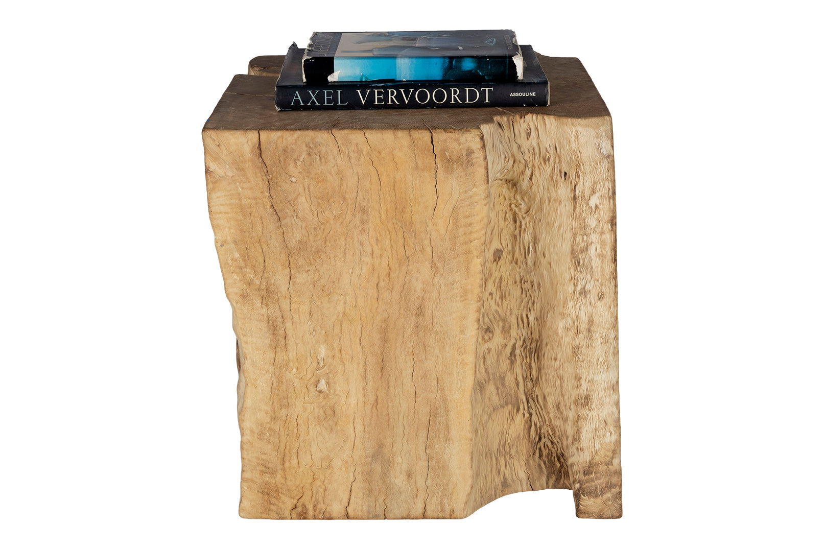 Organic Lychee Wood Block Side Table