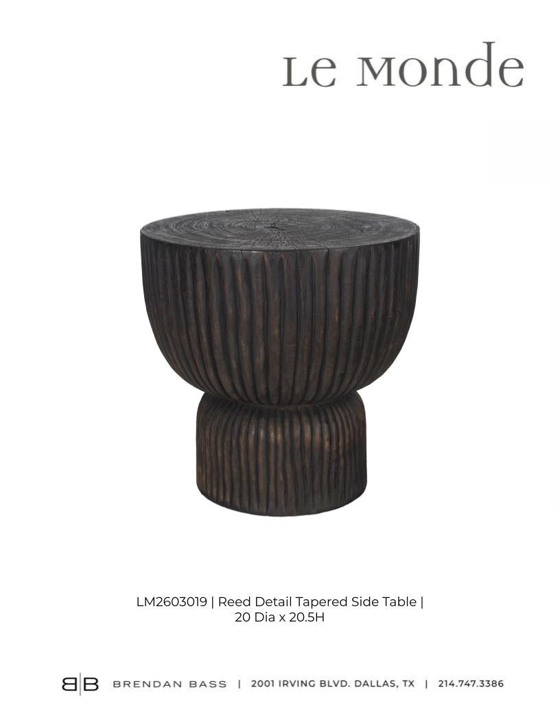 Reed Detail Tapered Side Table