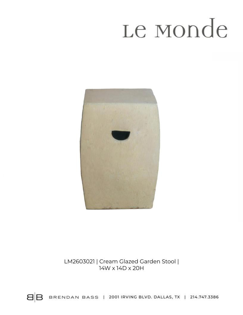Cream Glazed Garden Stool