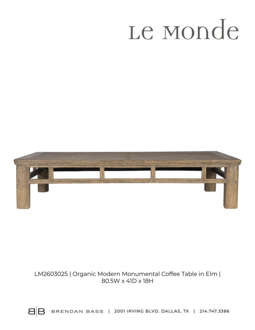 Organic Modern Coffee Table in Elm