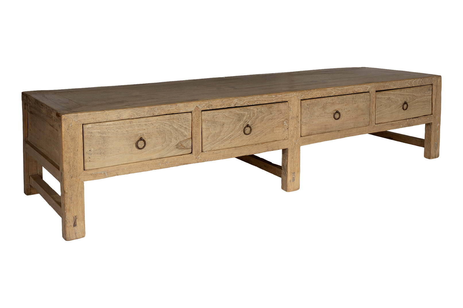 Reclaimed Elm Coffee Table with Four Drawers