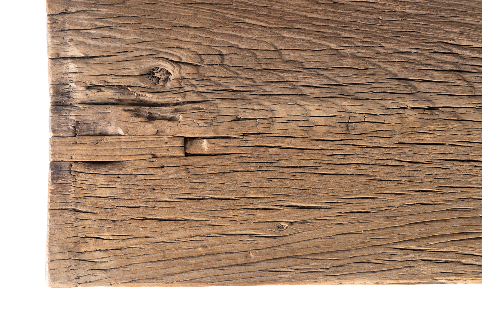 Reclaimed Elm Console on Minimalistic Steel Base