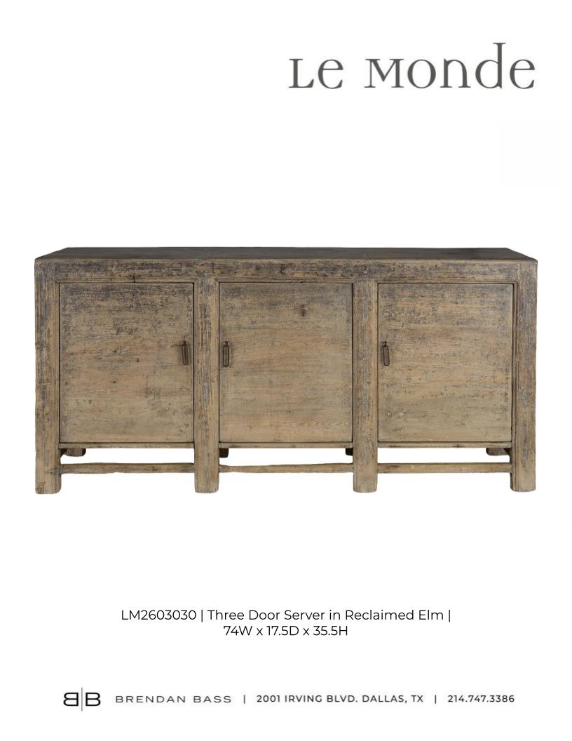 Three Door Server in Reclaimed Elm