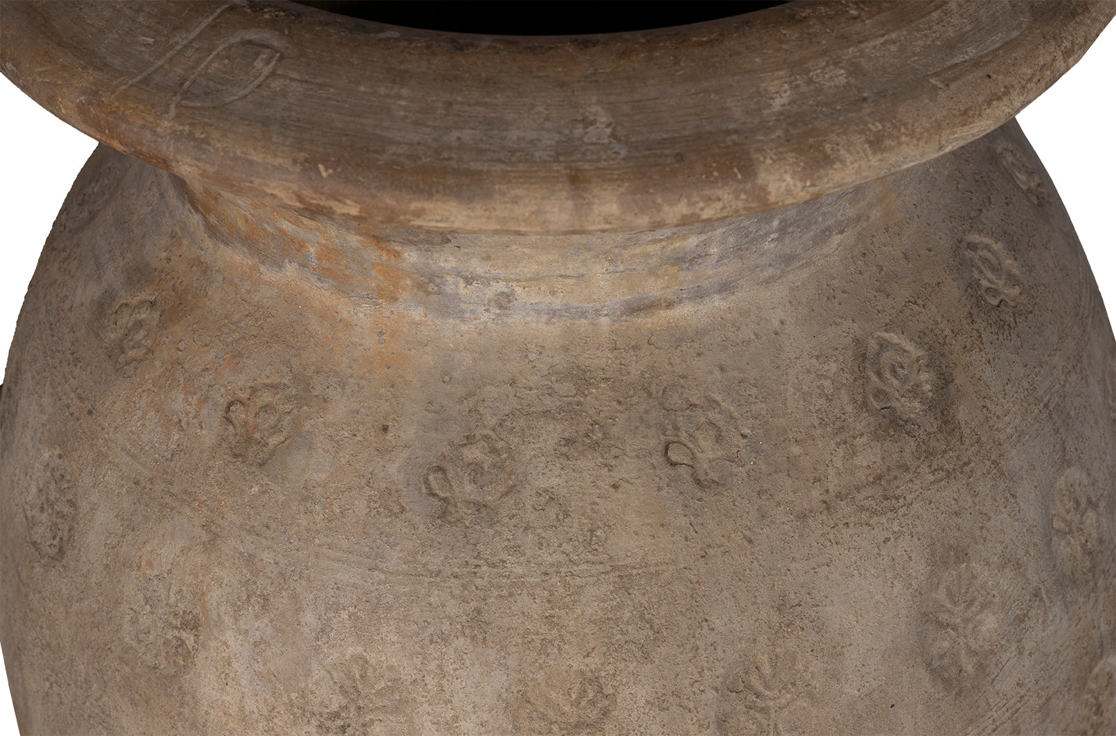 Monumental Terra Cotta Vase with Stamped Detail