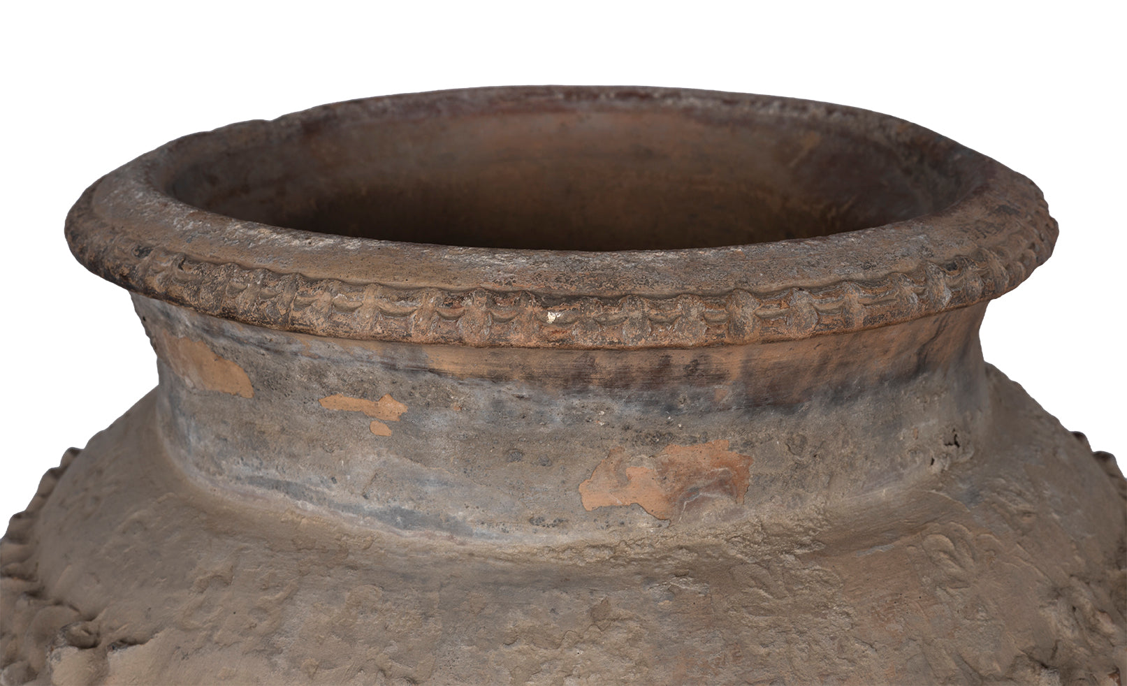 Monumental Terra Cotta Vase with Stamped Detail