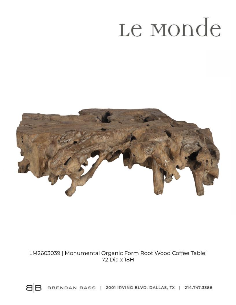 Monumental Organic Form Root Wood Coffee Table